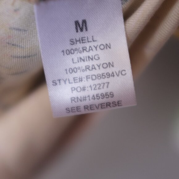 Vici soft slip dress adjustable botanic prints Monstera with side split size M - Picture 11 of 11